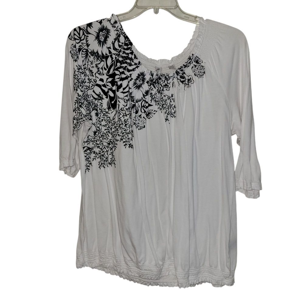 Tees 2 Please Blouse Size 22/24 Black And White.